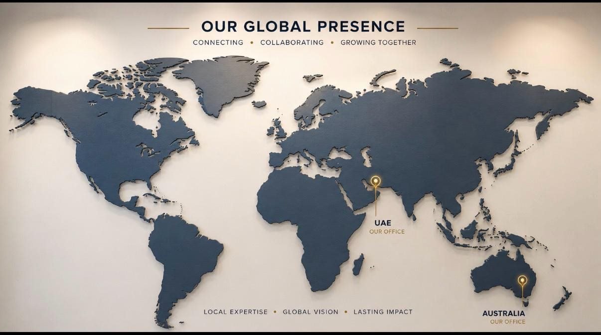 Our global presence — offices in the UAE and Australia